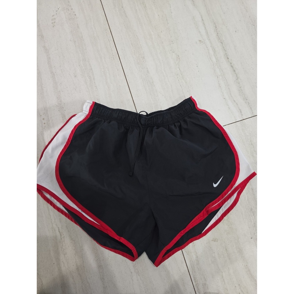 Nike Dri-FIT Tempo Running Shorts Womens Medium Black White Red Athletic Gym